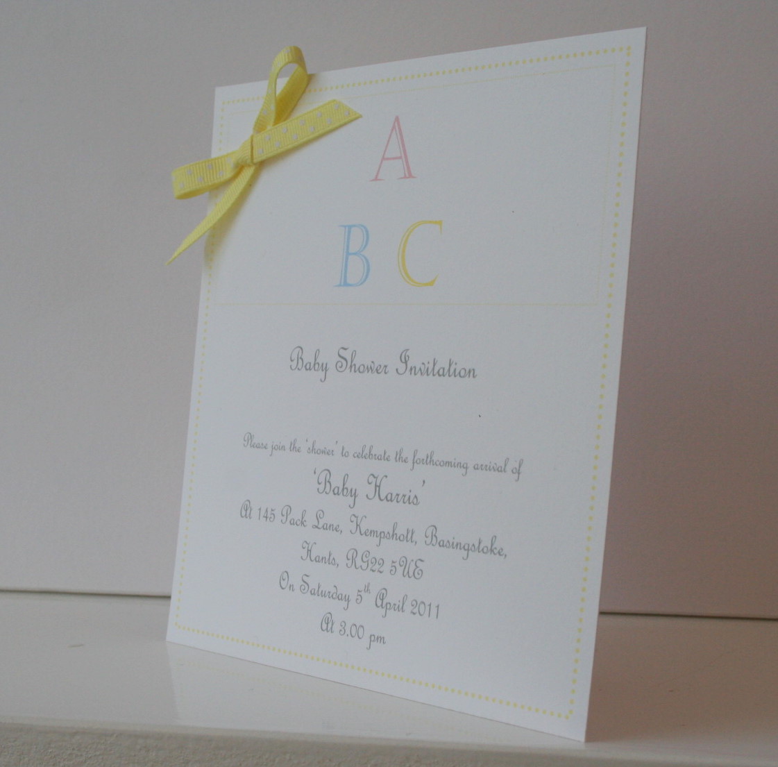 Baby Shower invitation - ABC