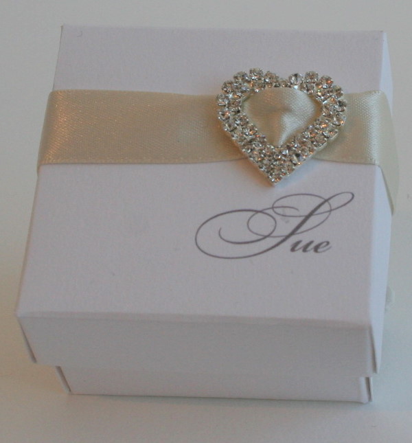 Diamante heart 2 favour box