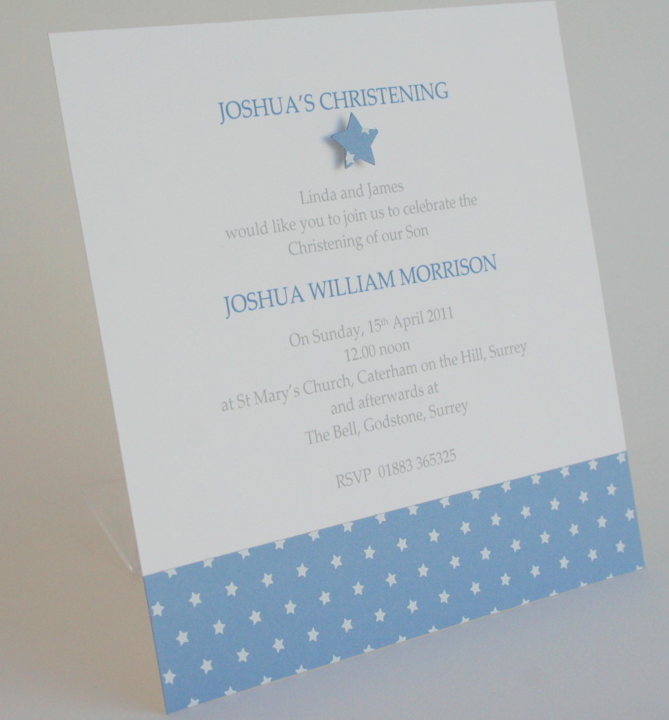 Christening or Naming Day invitation - Star