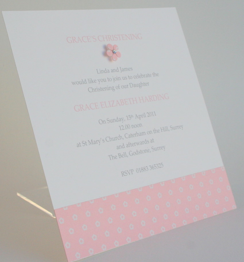 Christening or Naming Day invitation - Flower