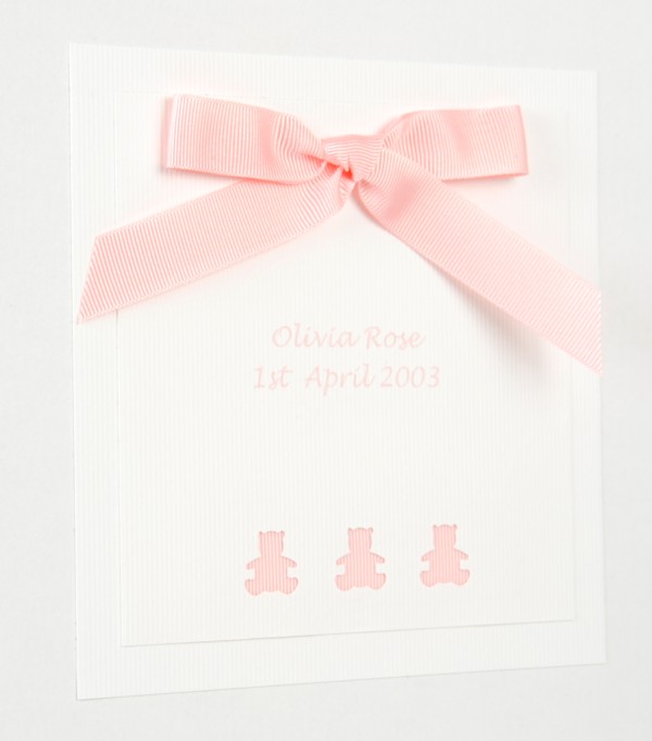 Baby Keepsake Box - Pink Teddies