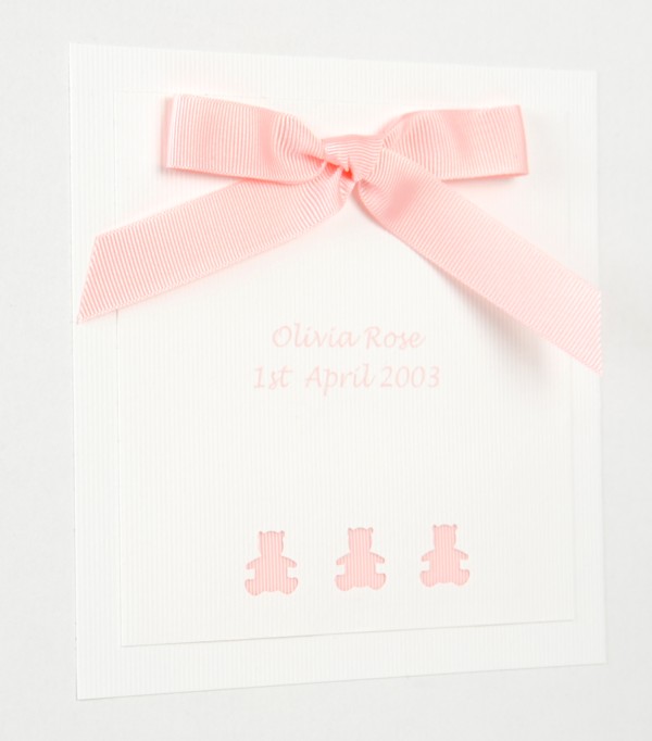 Baby Keepsake Box - Pink Teddies