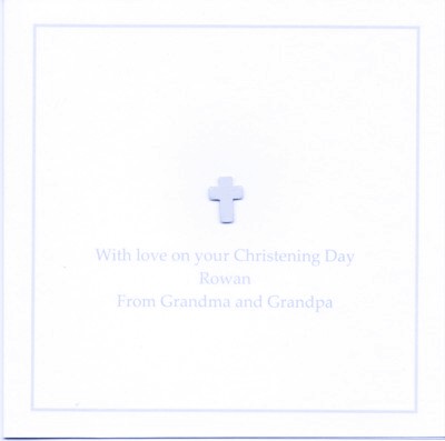 Christening Card - Blue Cross