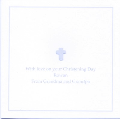 Christening Card - Blue Cross