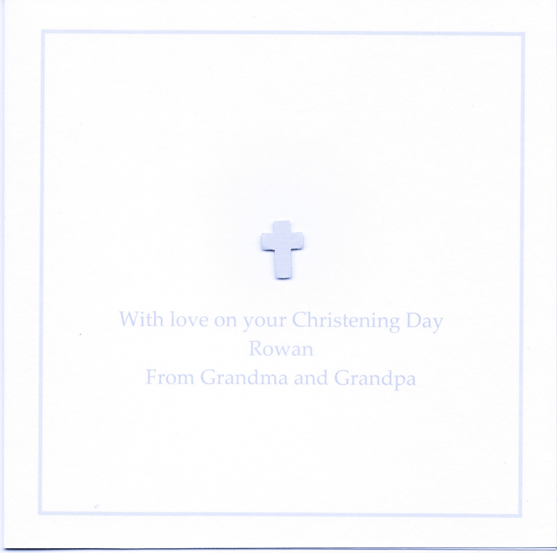 Christening Card - Blue Cross