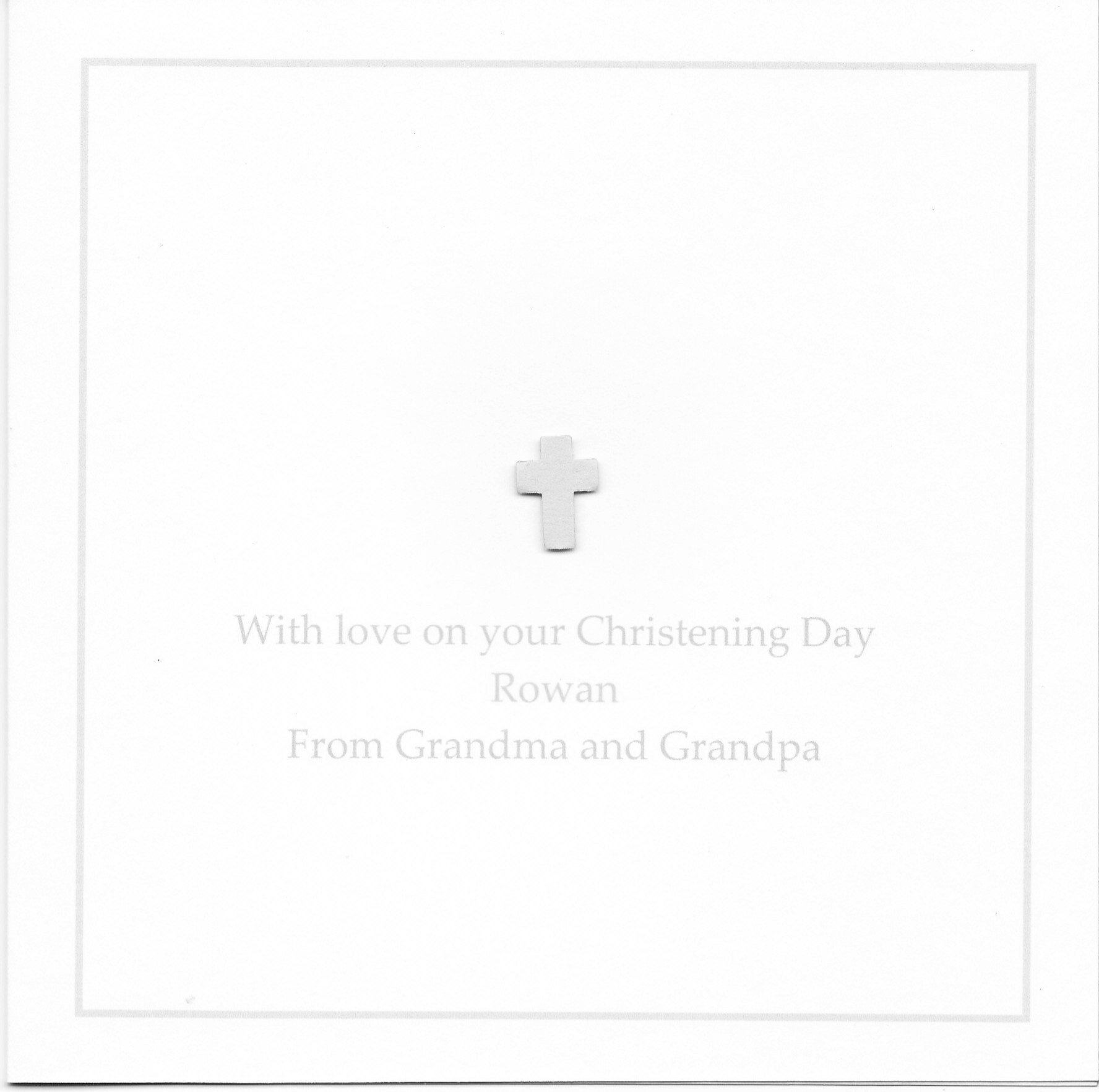 Christening Card - Silver Cross