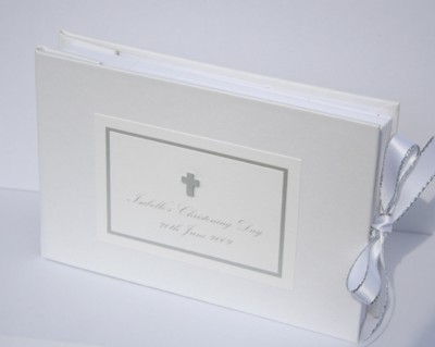 Christening Cross Guest Book