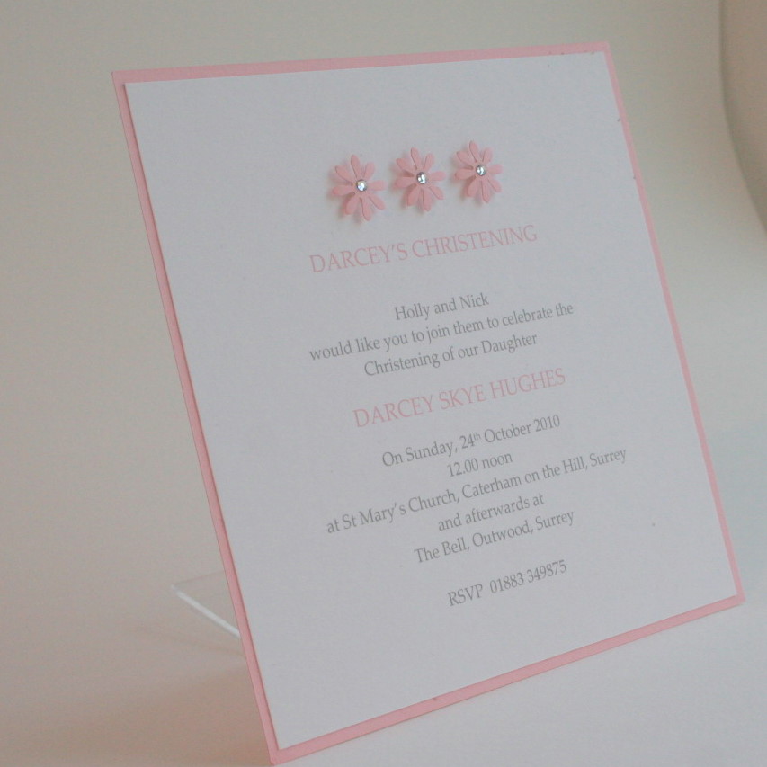 Christening or Naming Day invitation - Daisies