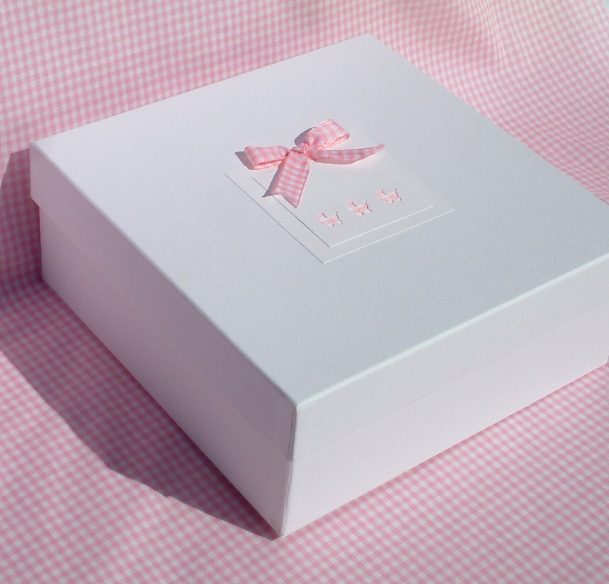 Baby Keepsake Box - Pink Gingham