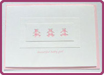 Card - Beautiful baby girl - gingham 